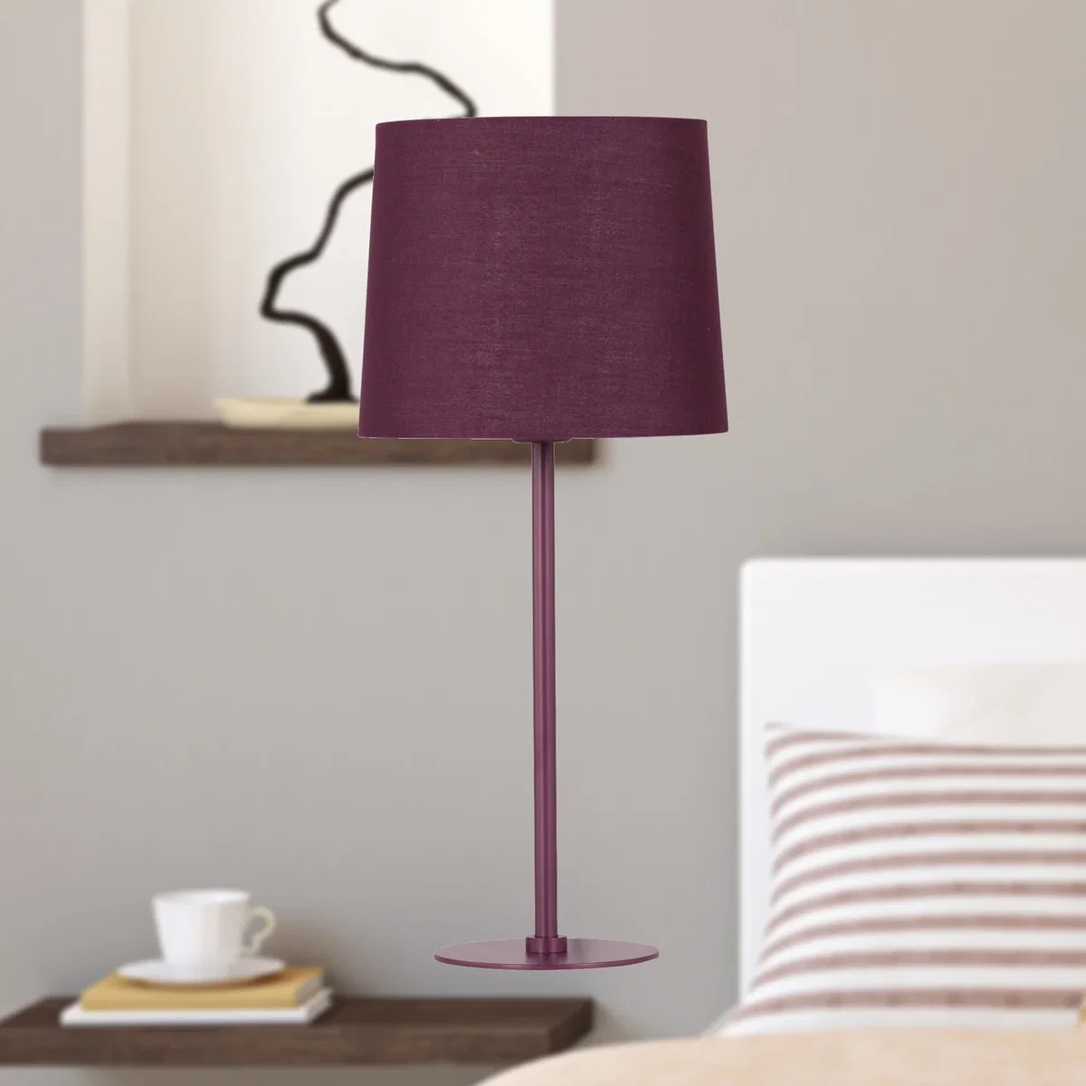 Colours Set Of 2 Burgundy 40cm Lamps - Burgundy & Burgundy – image 4