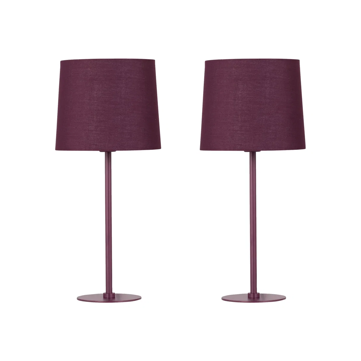 Colours Set Of 2 Burgundy 40cm Lamps - Burgundy & Burgundy – image 1