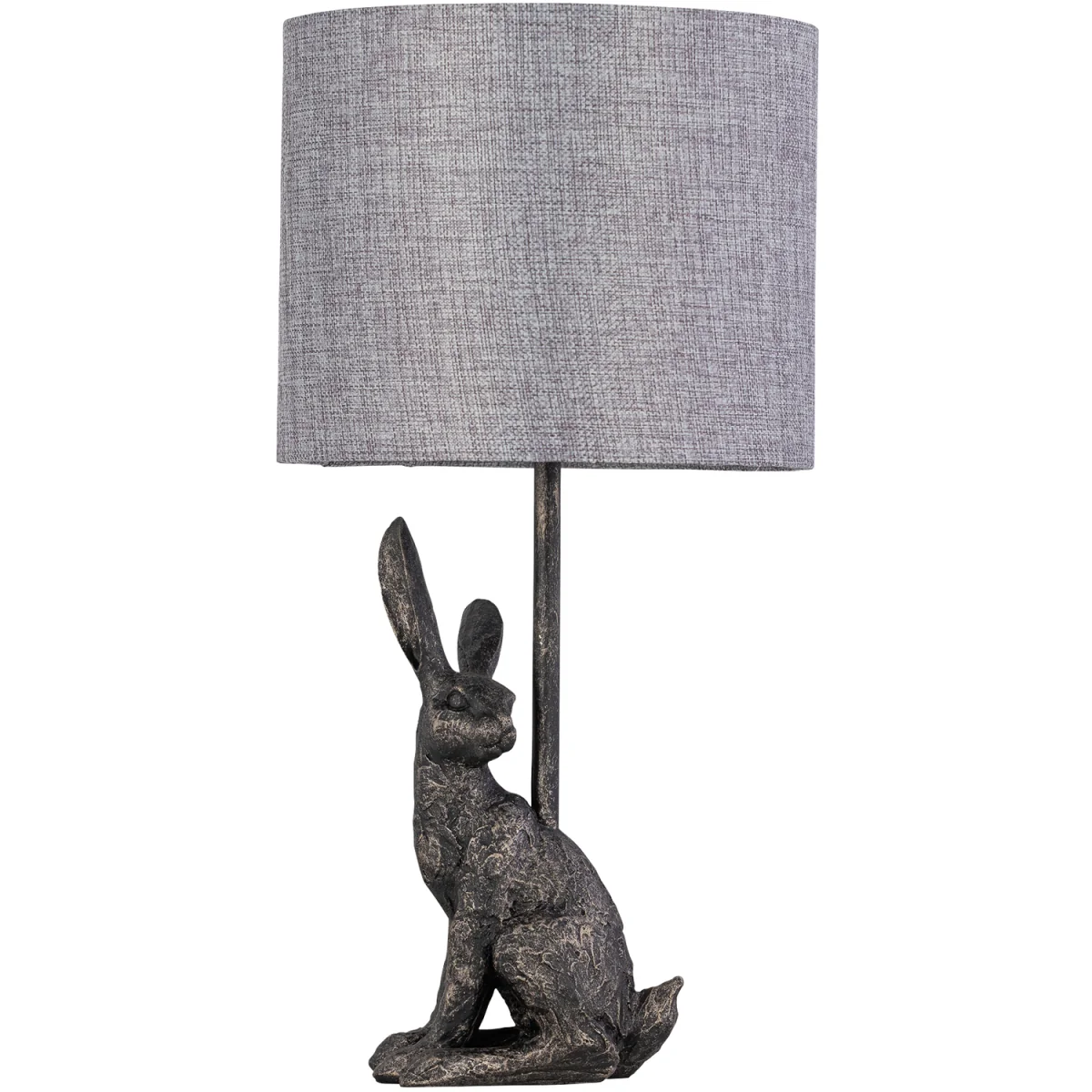 Henrietta Table Lamp With Shade - Antique Gold Resin And Grey Linen – image 3