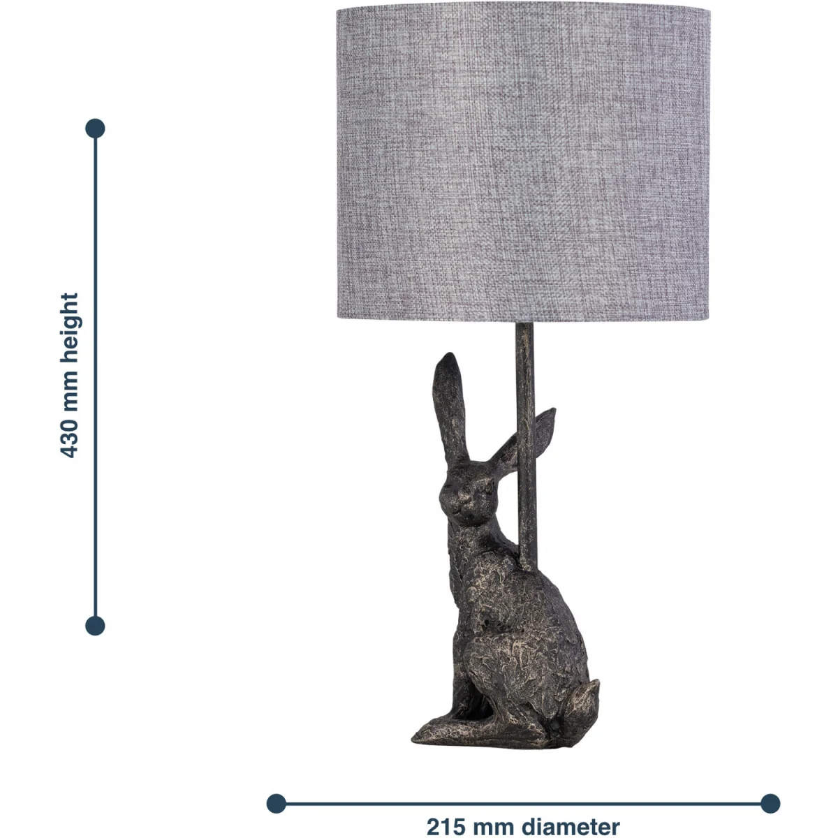 Henrietta Table Lamp With Shade - Antique Gold Resin And Grey Linen – image 8