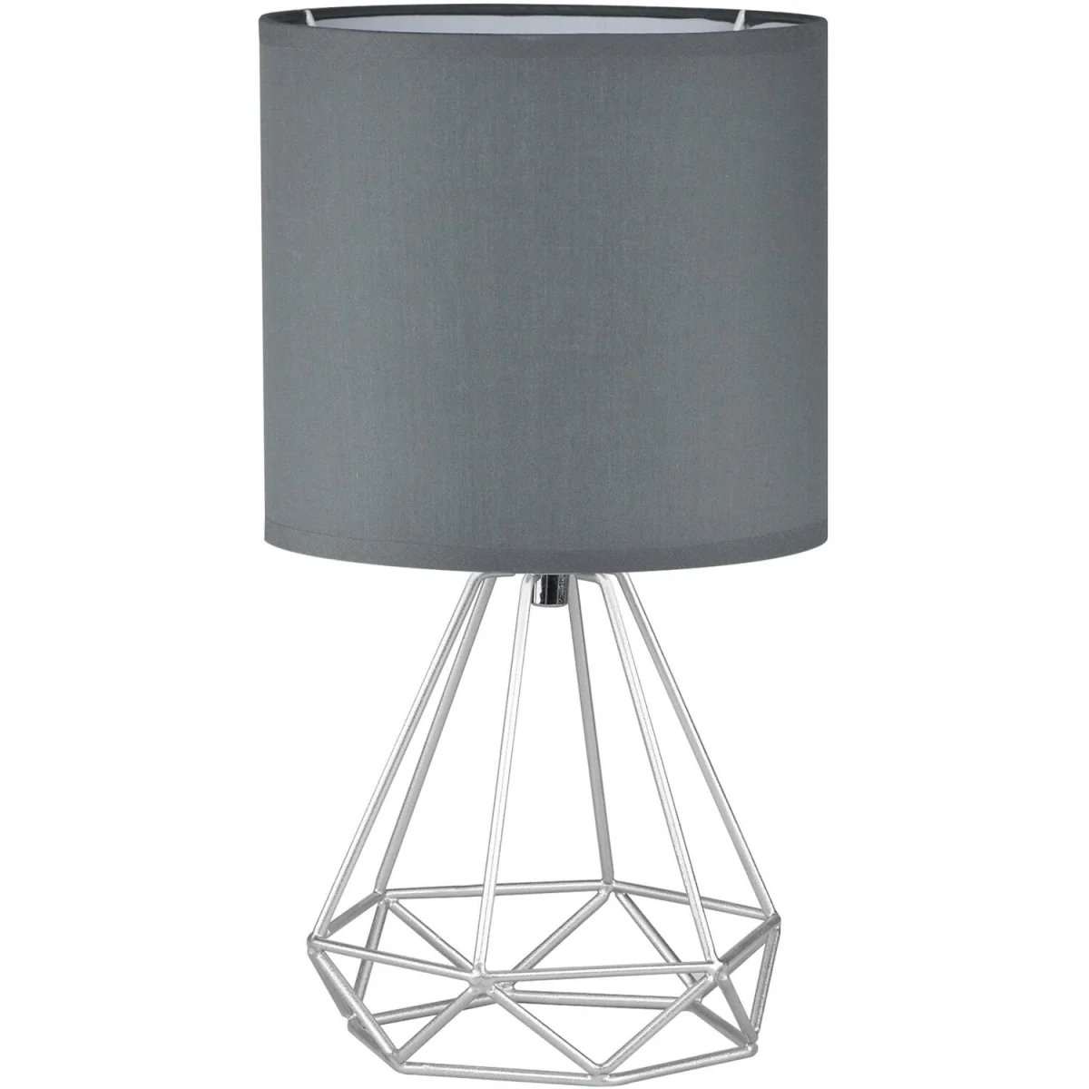 Christie Table Lamp With Shade - Silver And Grey Cotton – image 3