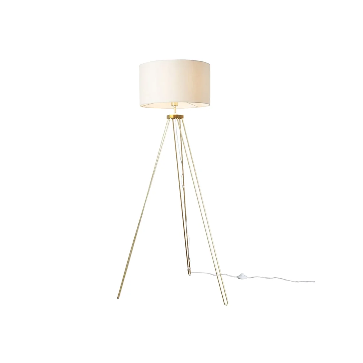 Aero Polished Gold Floor Lamp Natural Shade - Neutral / Yes - Cream – image 1