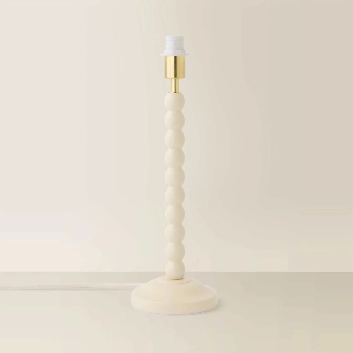 Bobbin Wooden Bobble Table Lamp Base - Cream – image 5