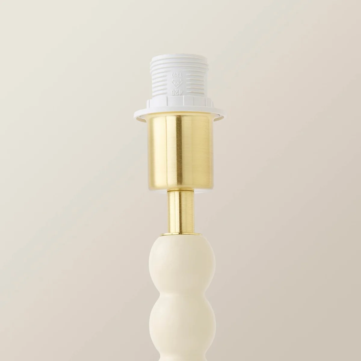 Bobbin Wooden Bobble Table Lamp Base - Cream – image 1