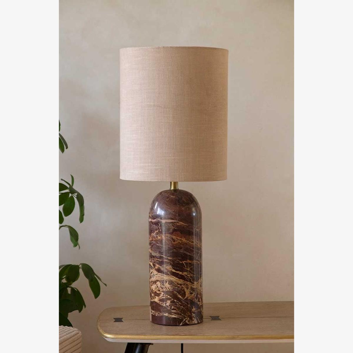 Wine Red Marble Table Lamp - Base Only – image 1