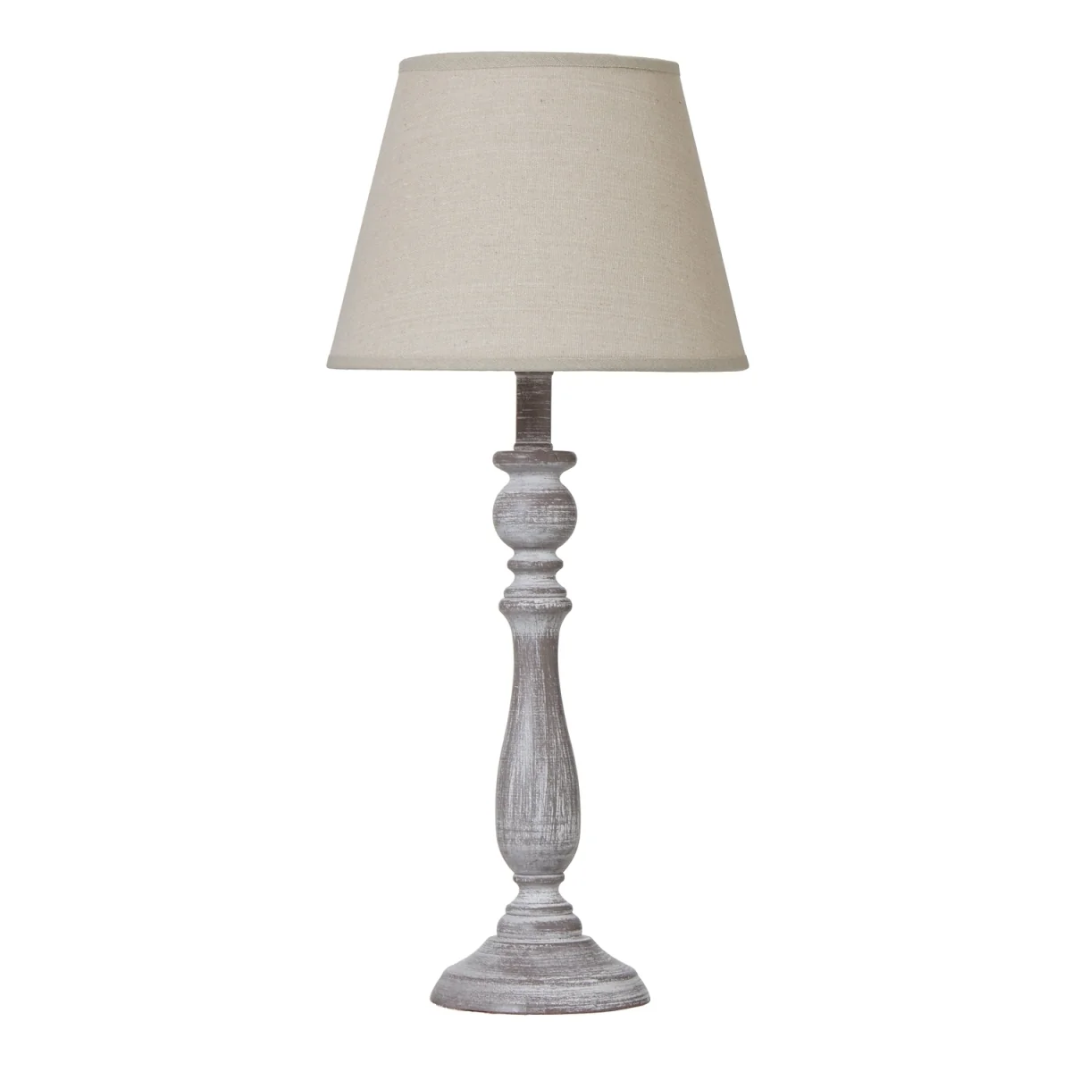 Dunum Column Table Lamp With Elegant Linen Shade - White – image 3
