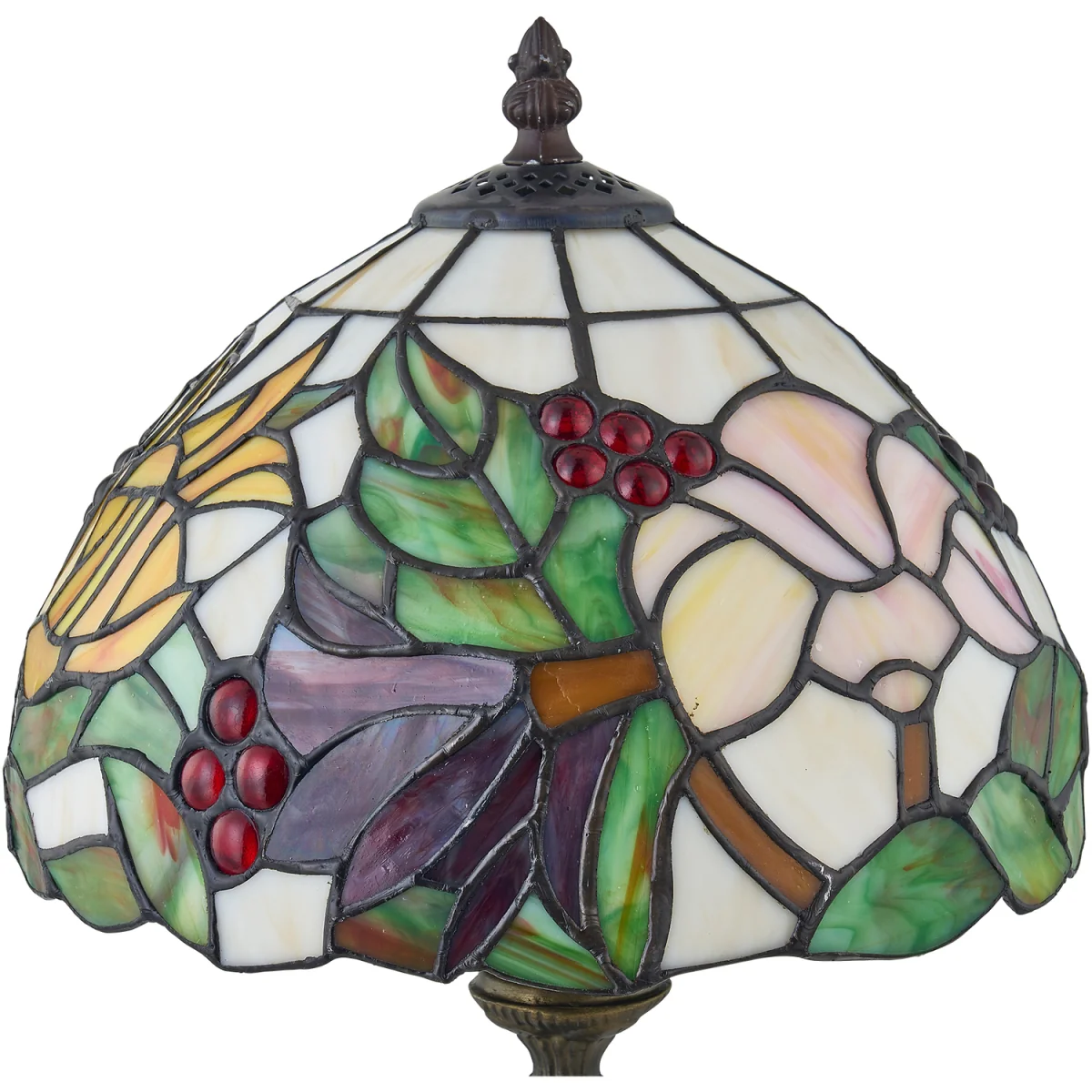Burton Table Lamp With Shade - Antique Brass And Tiffany Decorated Glass – image 3