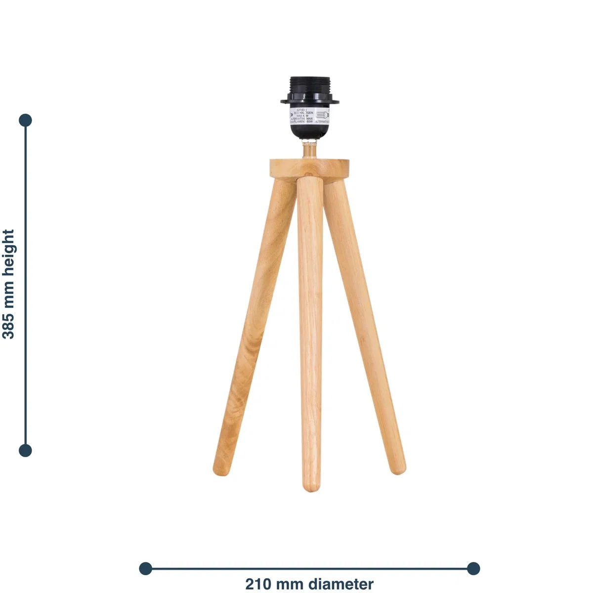 Set Of 2 Voyage Light Oak Wooden Tripod Lamp Bases - Light Wood – image 4