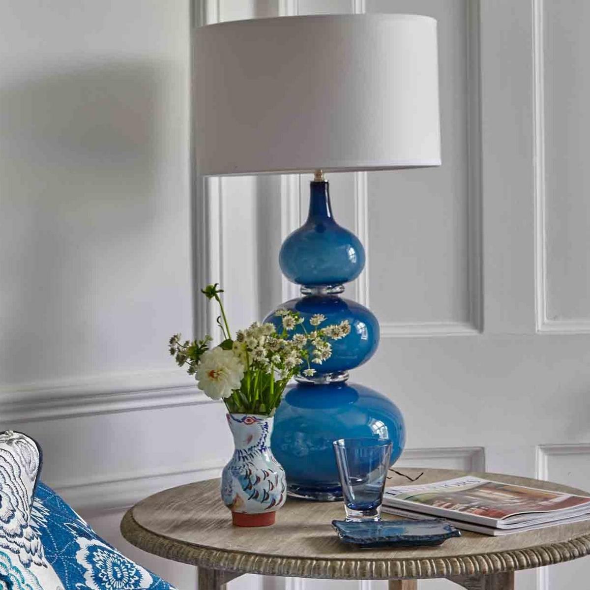 Aragoa Crystal Glass Lamp by William Yeoward in Midnight Blue – image 1