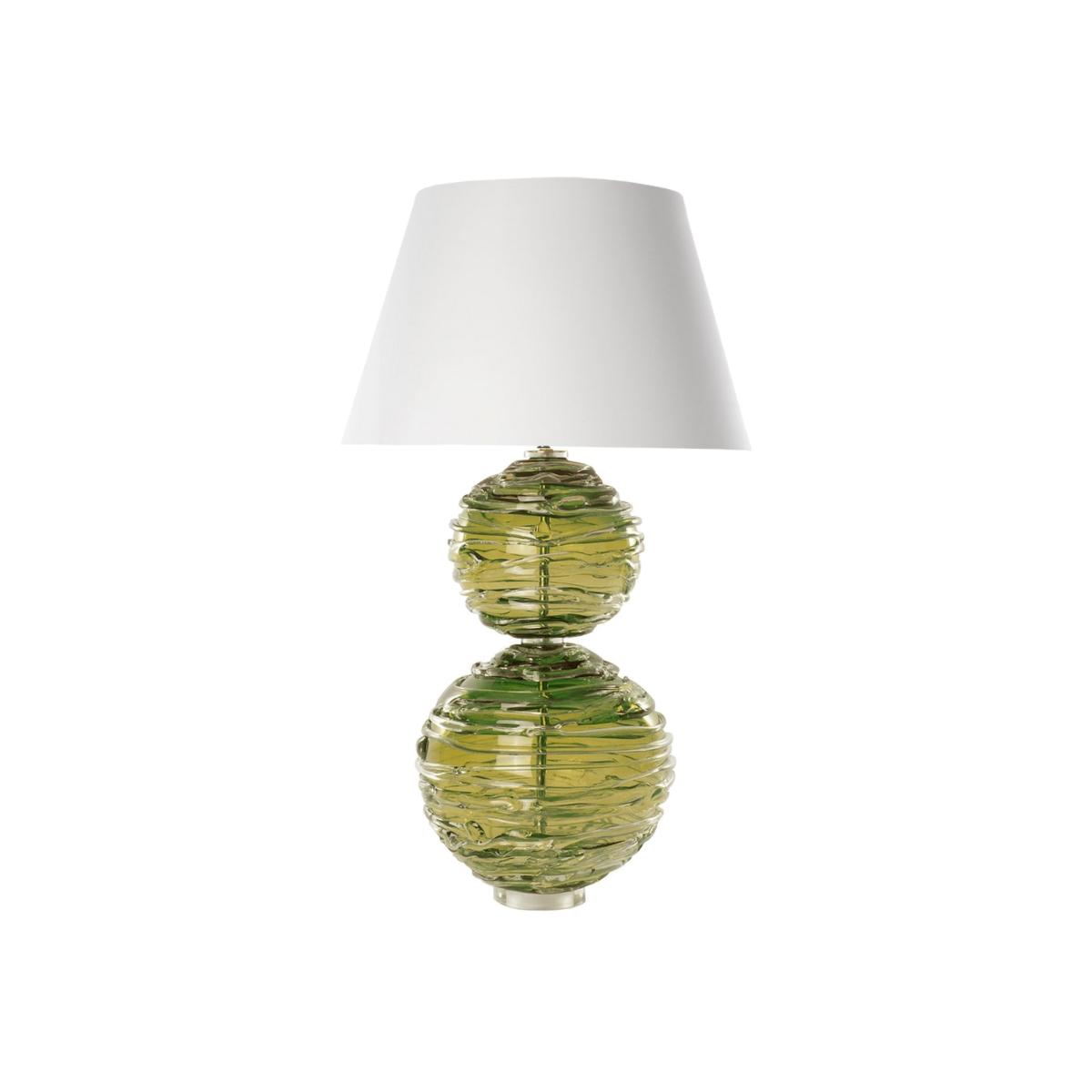 Alfie Crystal Glass Lamp by William Yeoward in Moss Green – image 1