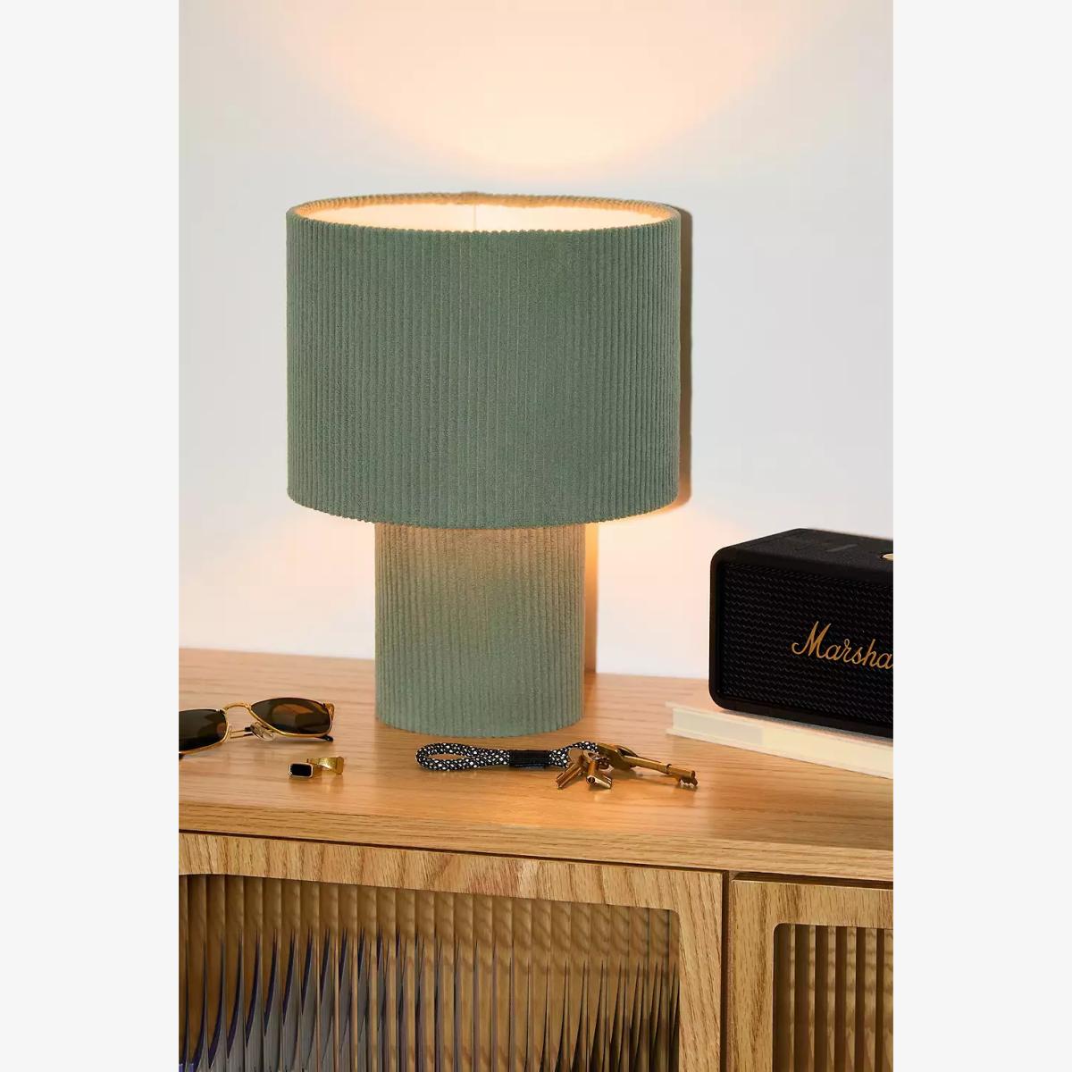 Corduroy Table Lamp - Green ALL at Urban Outfitters – image 1