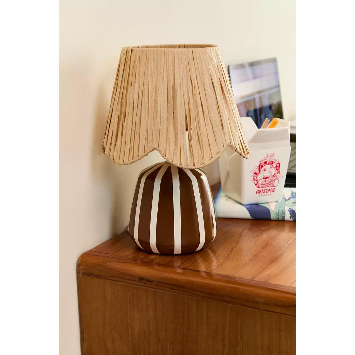 Bobbi Stripe Table Lamp - Brown ALL at Urban Outfitters – image 4