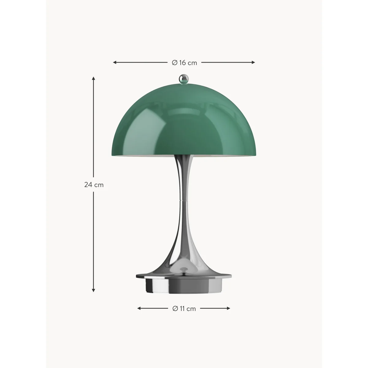 Small Portable LED Table Lamp Panthella 160, Design Verner Panton – image 6