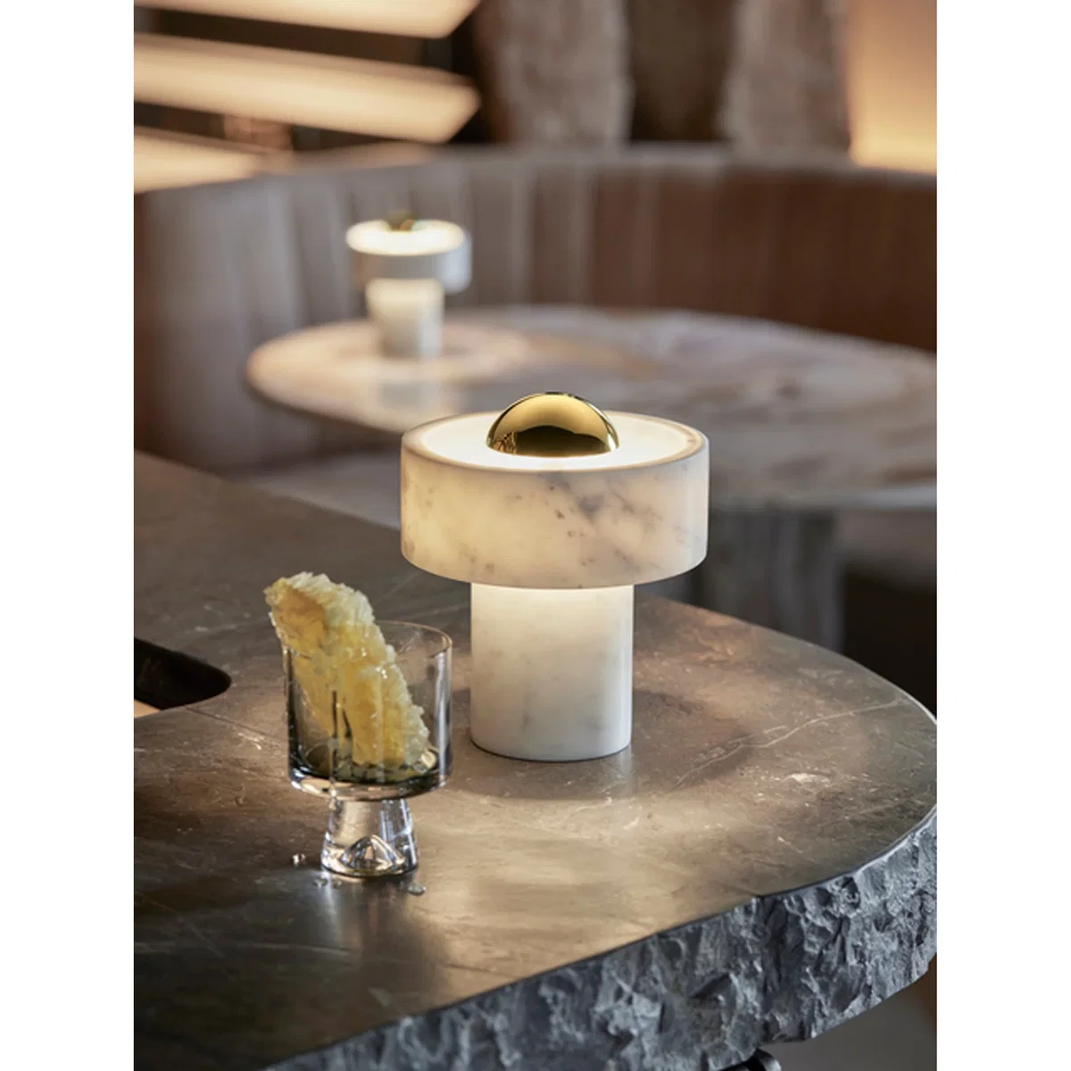 Portable LED Marble Table Lamp Stone, Dimmable – image 3