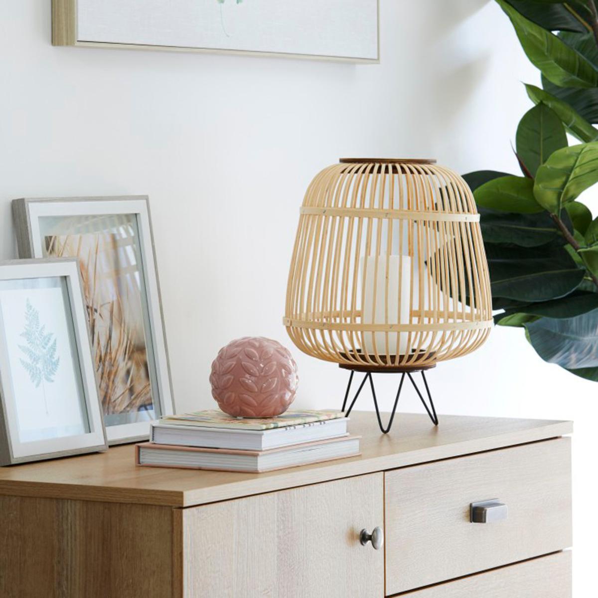 Large Bamboo Lantern with Hairpin Legs Natural – image 3