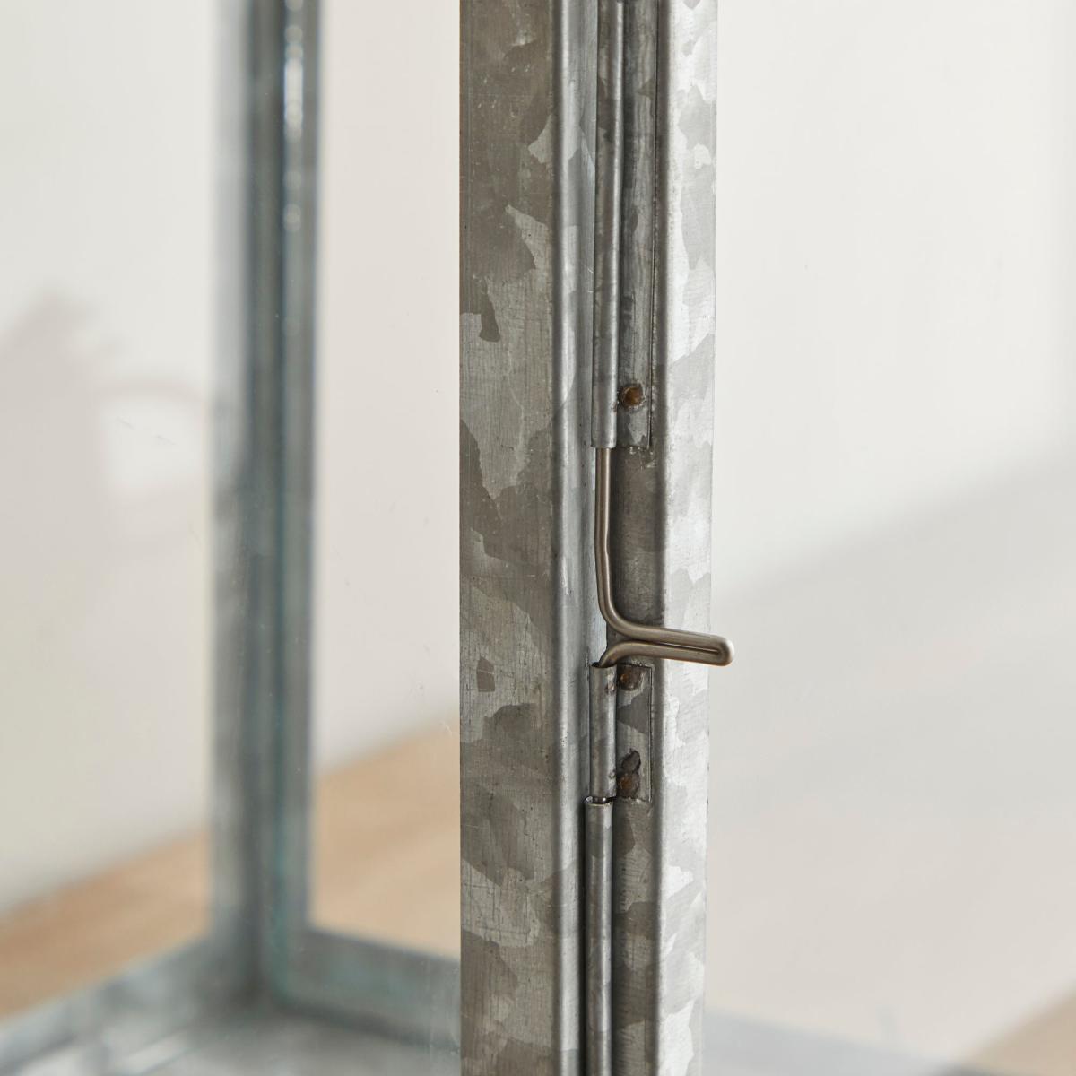 Coastal Galvanised Iron Lantern 36cm Grey – image 2