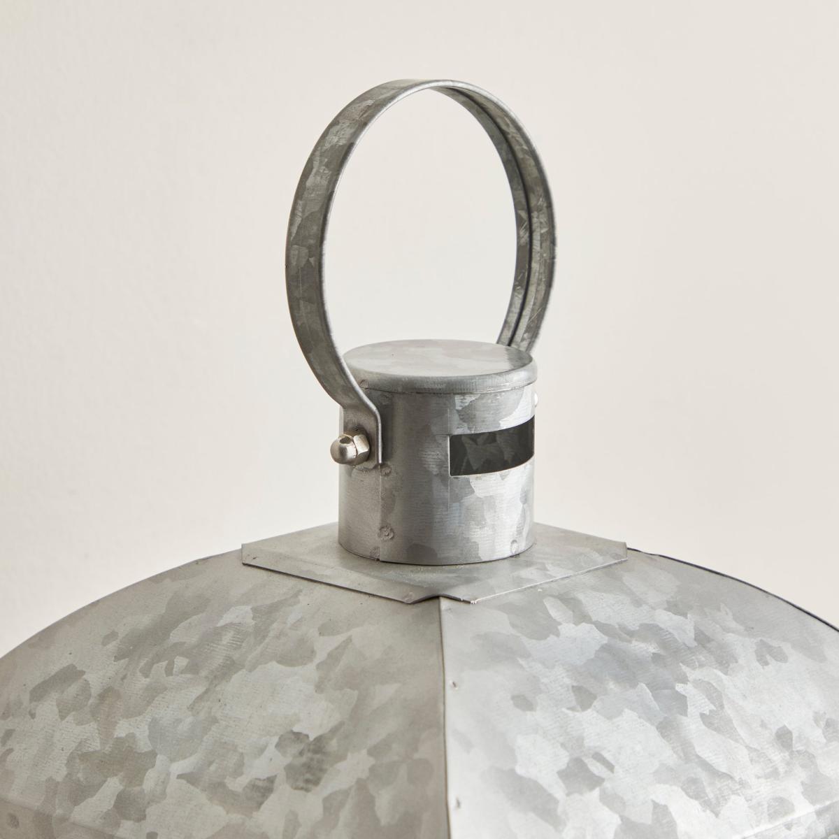 Coastal Galvanised Iron Lantern 36cm Grey – image 3