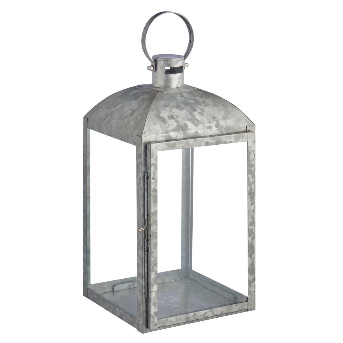Coastal Galvanised Iron Lantern 36cm Grey – image 5