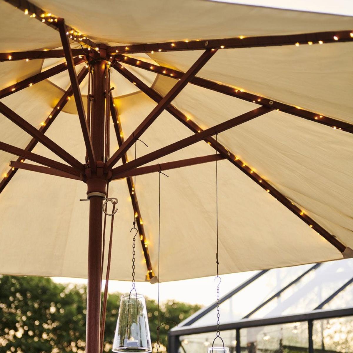 Sirius Knirke Solar Parasol 128 Lights Silver - Heal's UK Furniture – image 4
