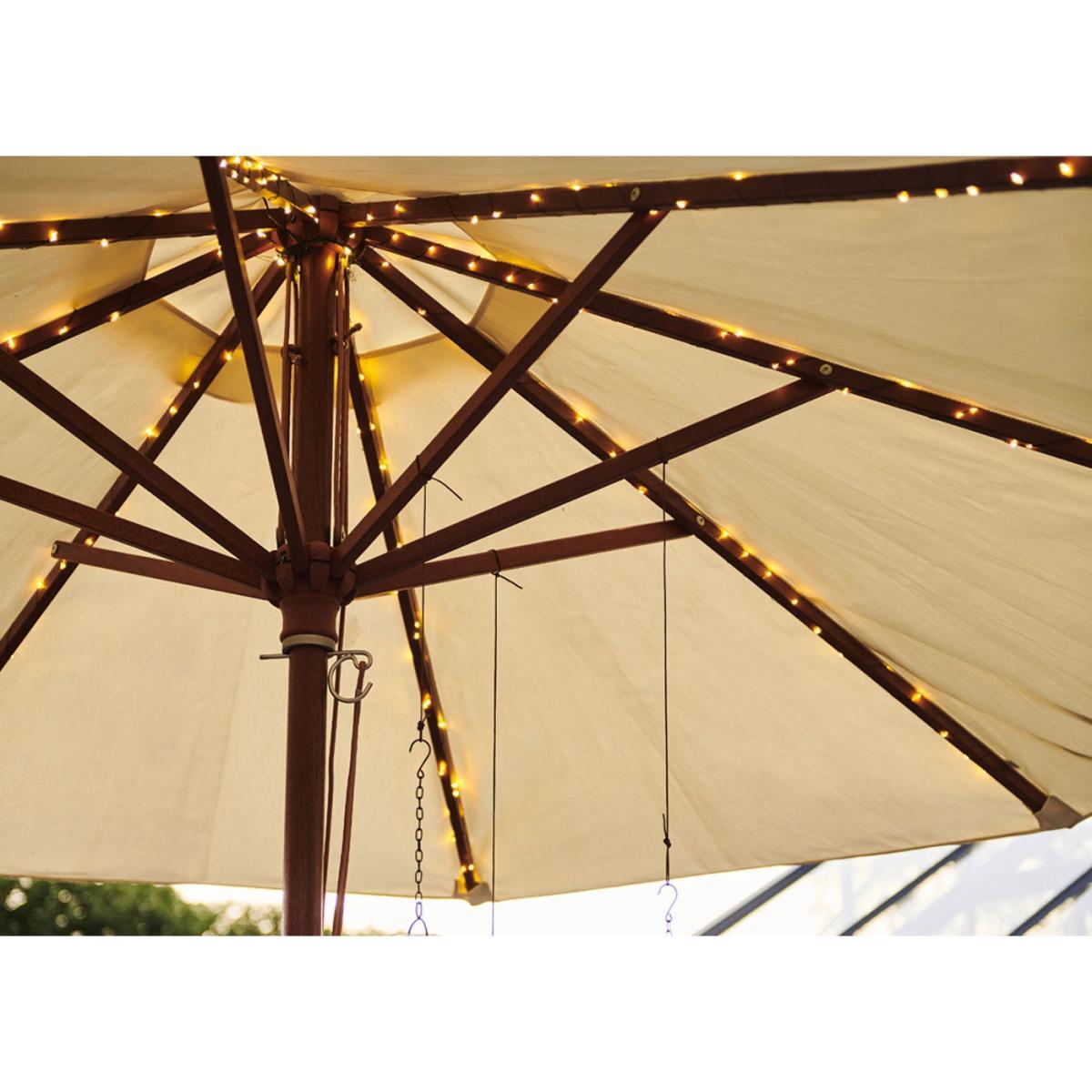 Sirius Knirke Solar Parasol 128 Lights Silver - Heal's UK Furniture – image 1