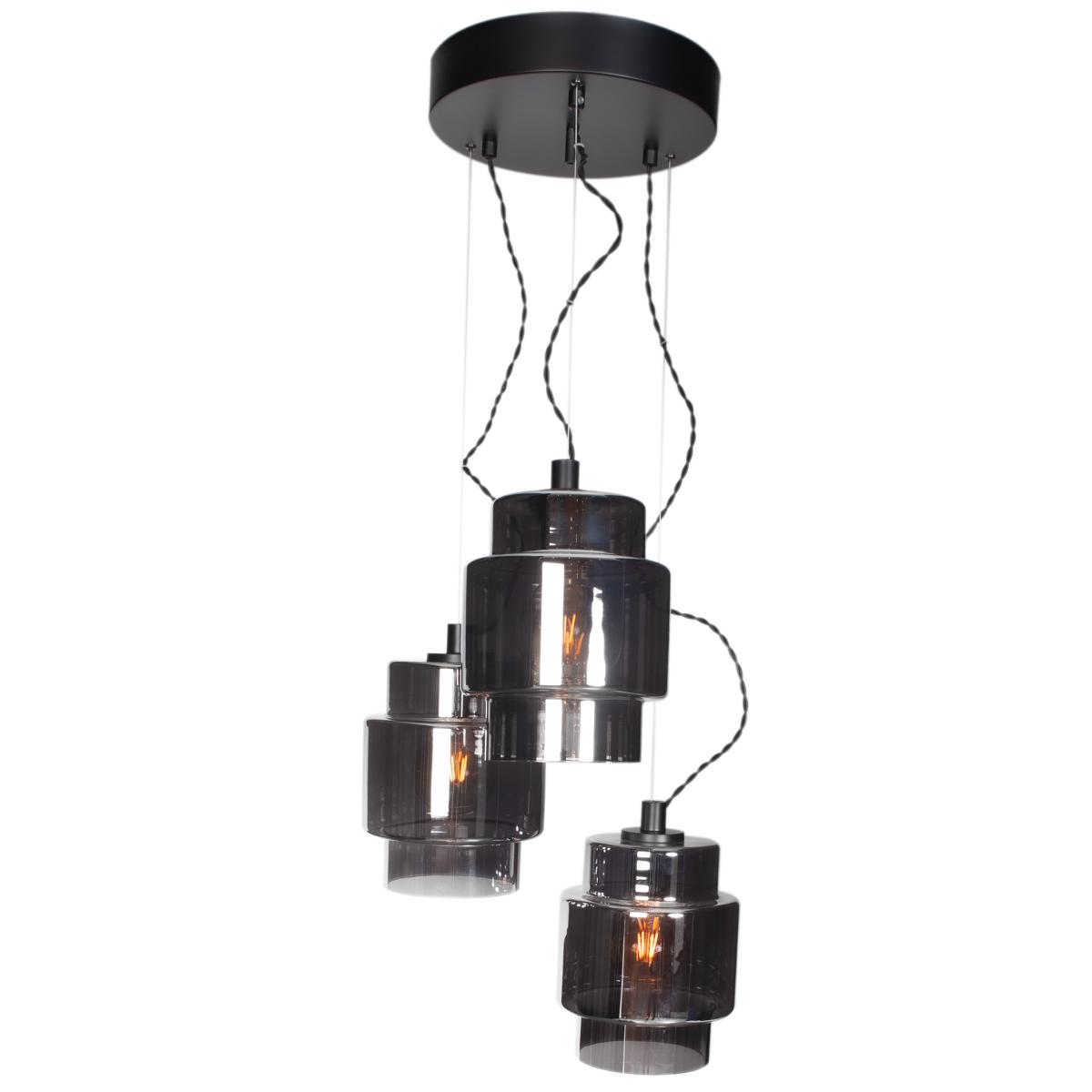 Ebbot 3-low pendant lamp Smoke – image 2