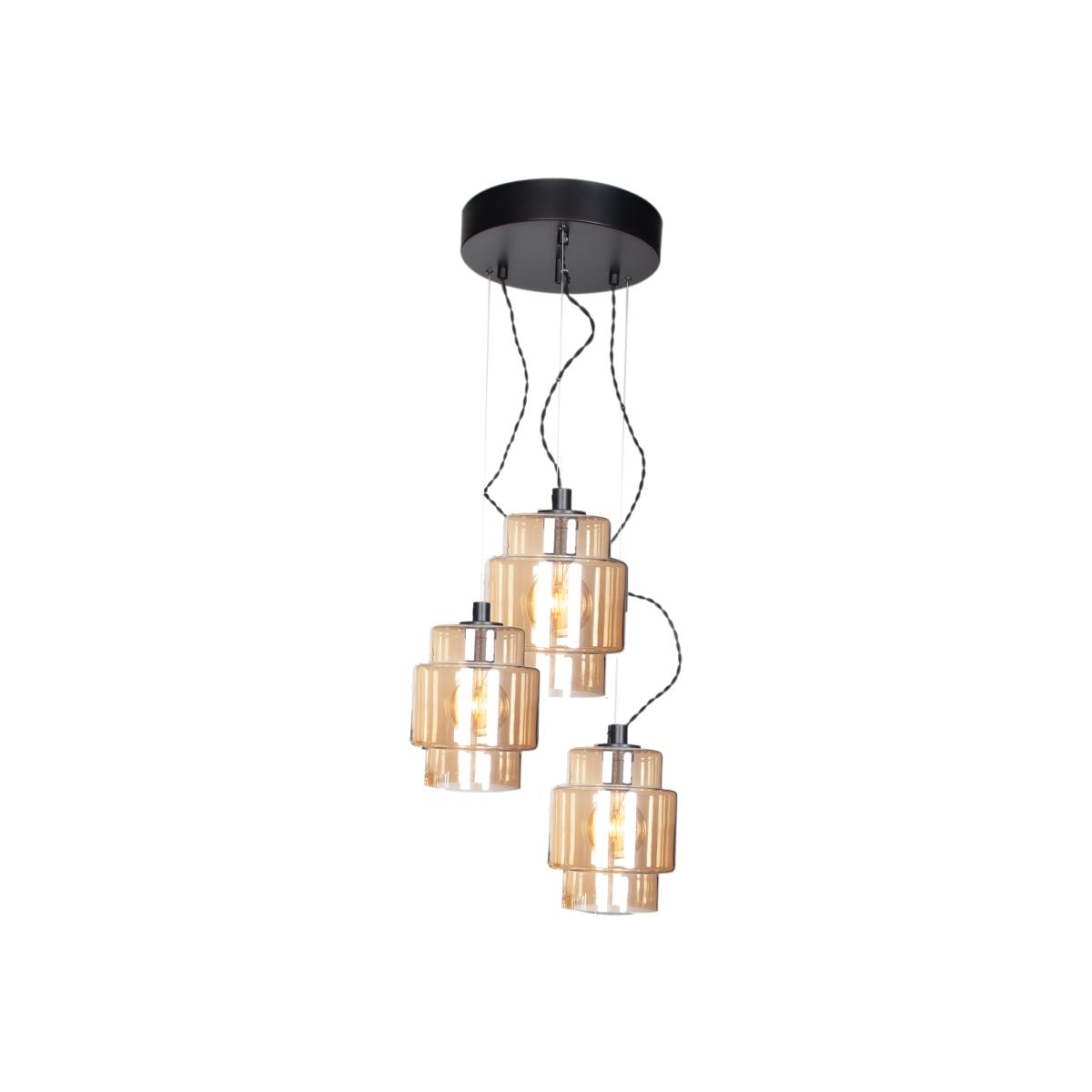 Ebbot 3-low pendant lamp Amber – image 1