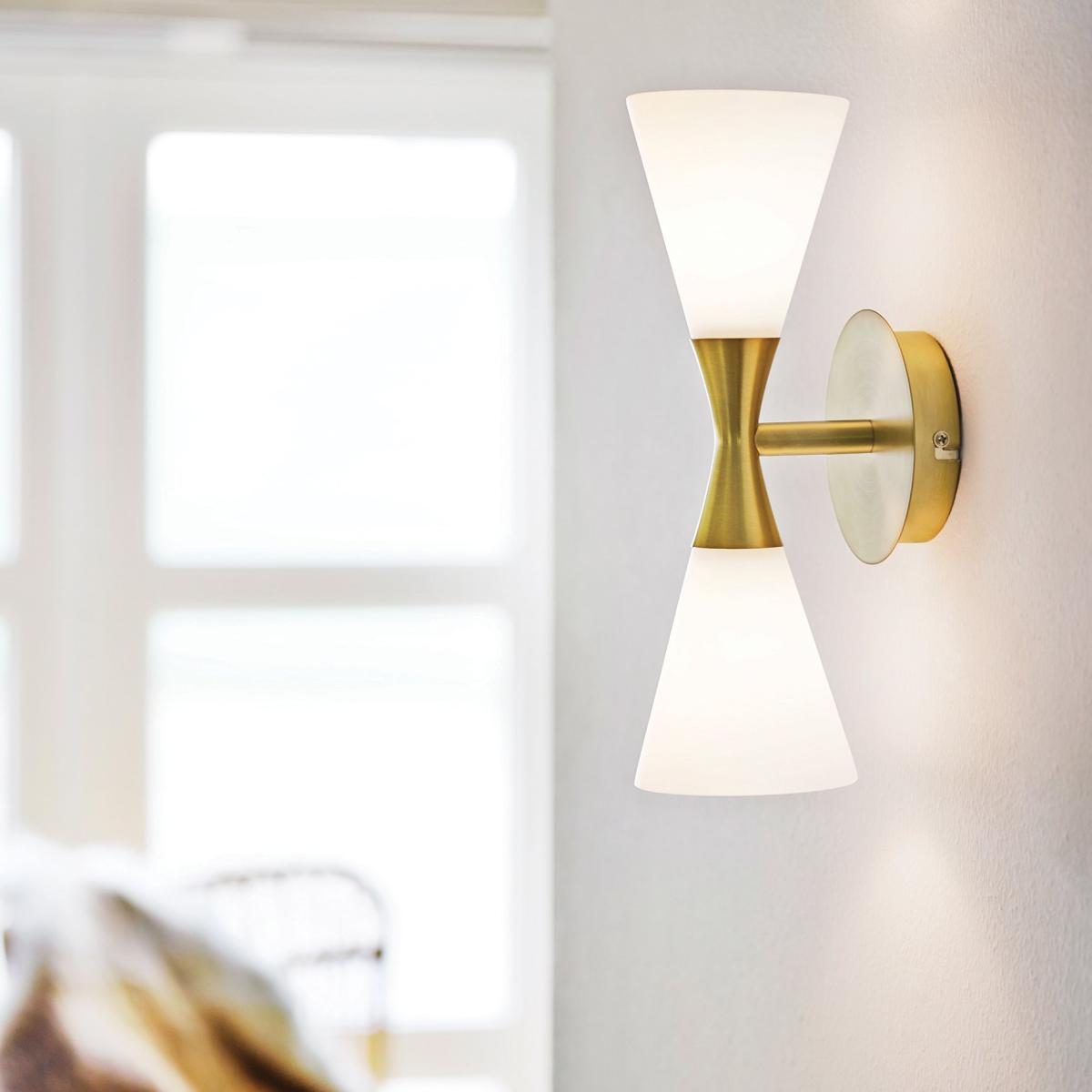 Harlekin duo wall lamp brass-white – image 2