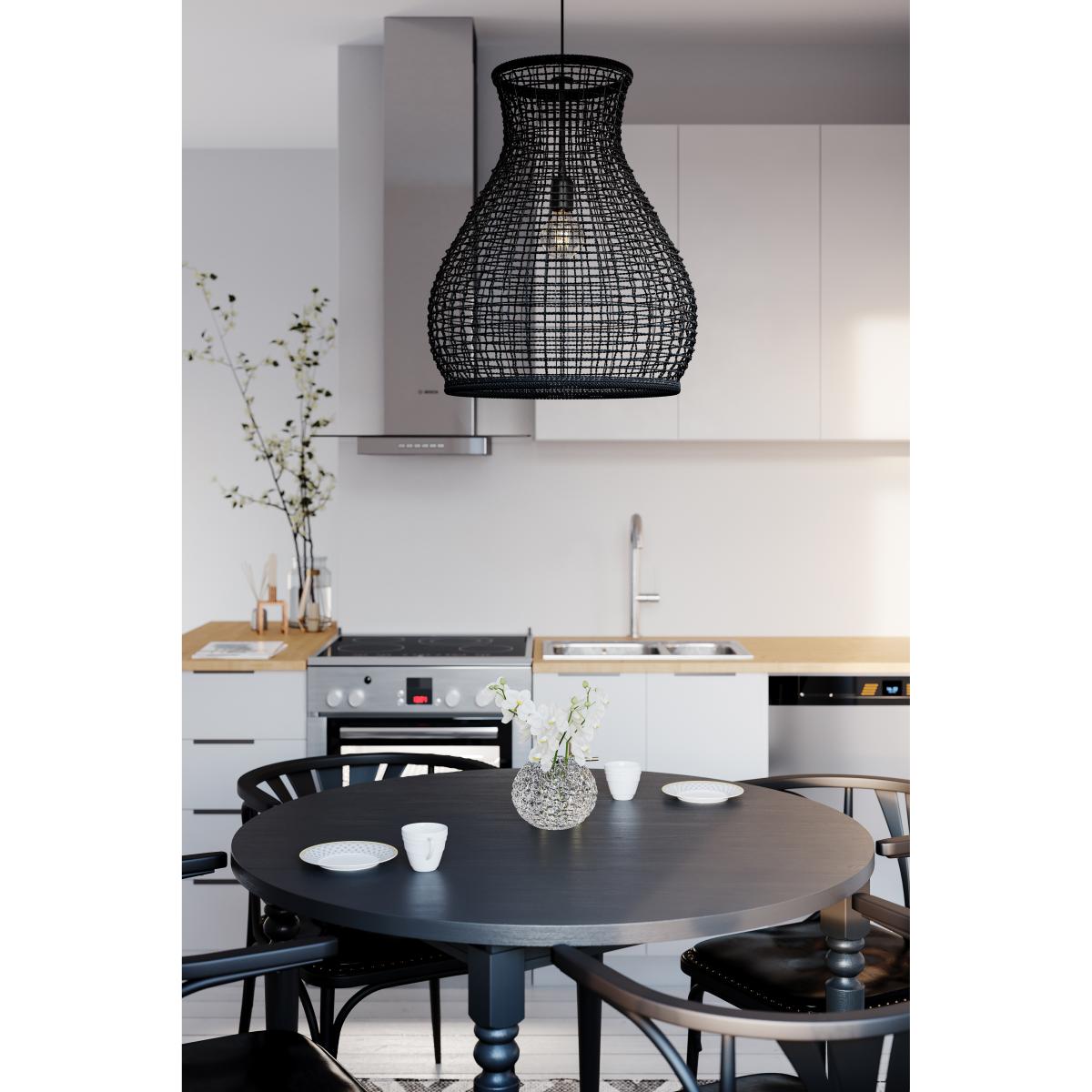 Seagrass ceiling lamp Black – image 2