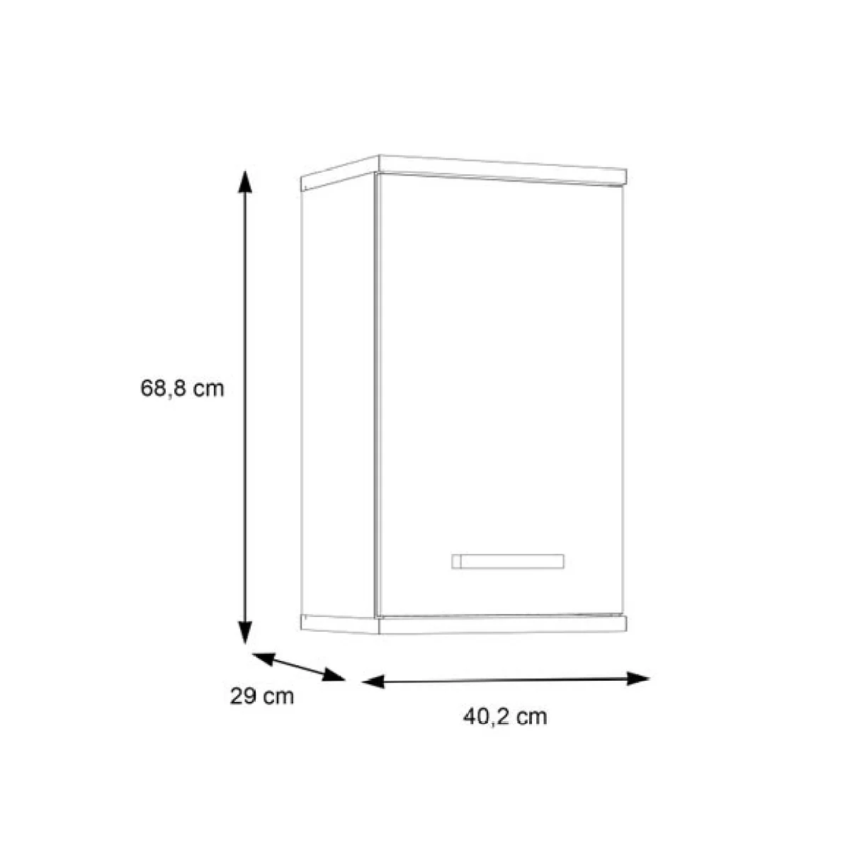 Furniture To Go Veris Small 1 Door Wall Cabinet – image 8