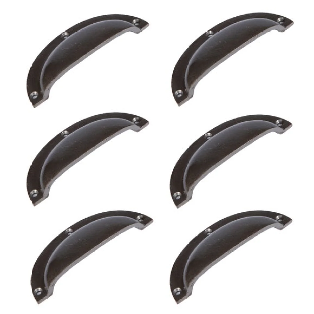 Hammer & Tongs Set of 6 Curved Cup Shaped Cabinet Handles – image 3