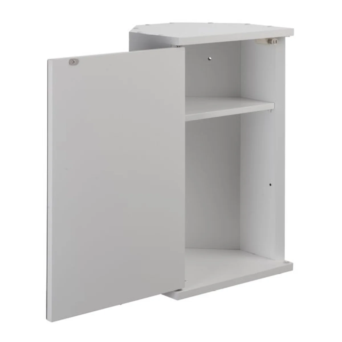 Return - Simplicity Single Door Corner Cabinet, White – image 6