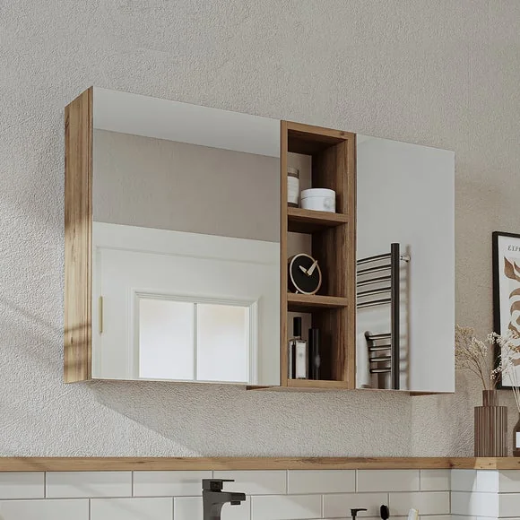 Lotus 2 Door Mirror Wall Cabinet – image 3