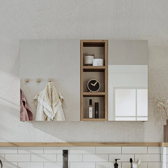Lotus 2 Door Mirror Wall Cabinet – image 1