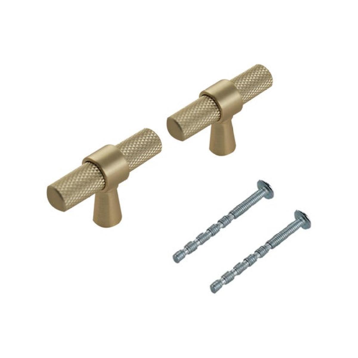 Set of 2 Knurled T Cabinet Handles – image 3