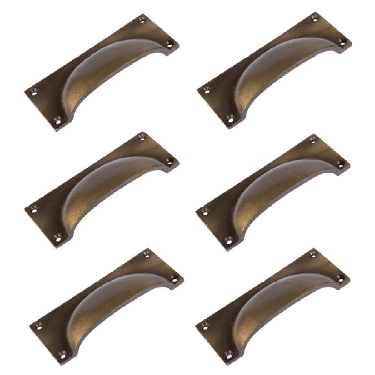 Hammer & Tongs Set of 6 Rectangle Cup Shaped Cabinet Handles – image 3