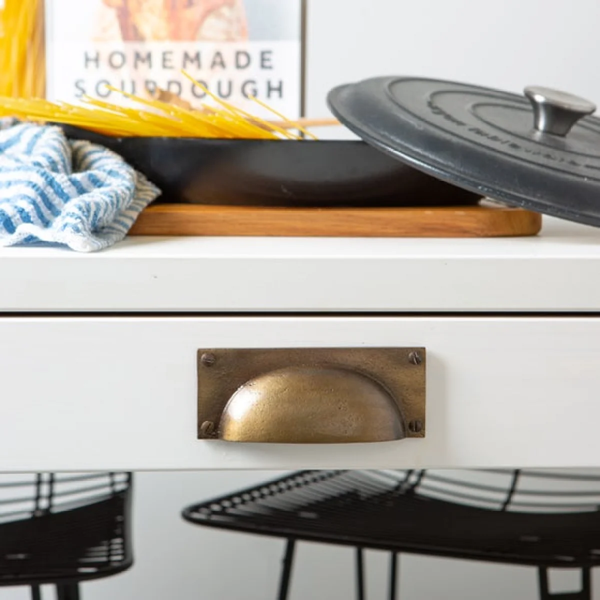 Hammer & Tongs Set of 6 Rectangle Cup Shaped Cabinet Handles – image 1