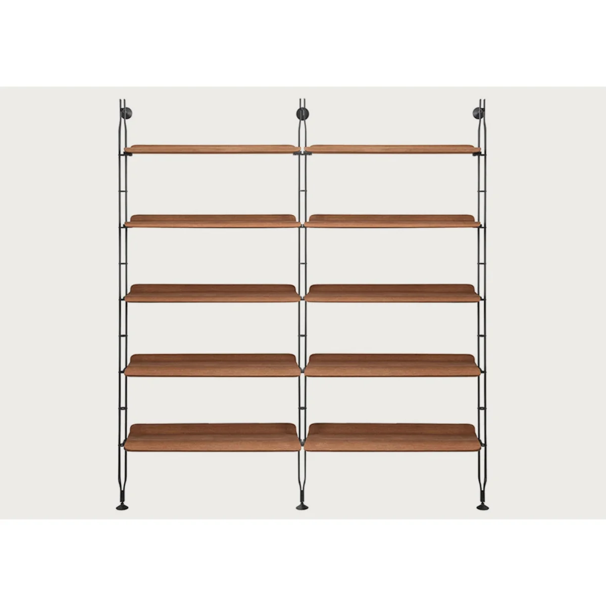 Kartell Adam Wood Bookshelf 3 Shelves 1 Cupboard Dark Wood – image 2