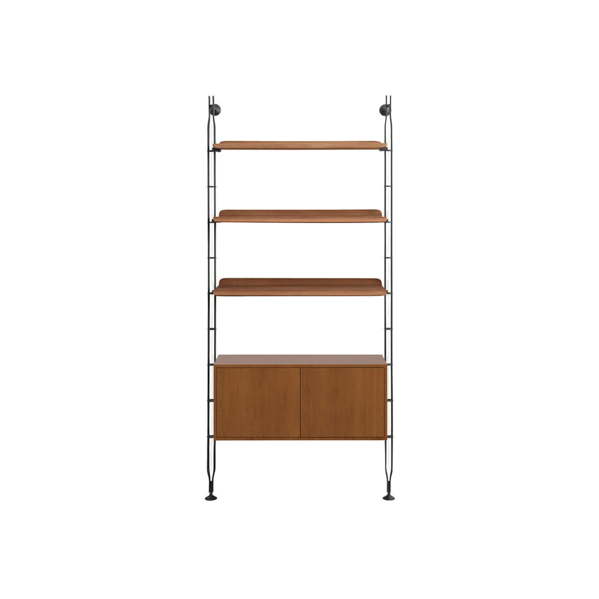 Kartell Adam Wood Bookshelf 3 Shelves 1 Cupboard Dark Wood – image 1
