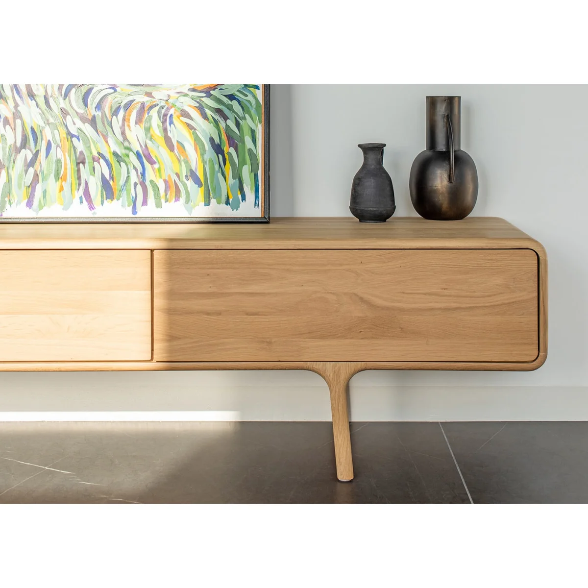 Gazzda Fawn Lowboard 3 Drawers White Oiled Oak – image 4