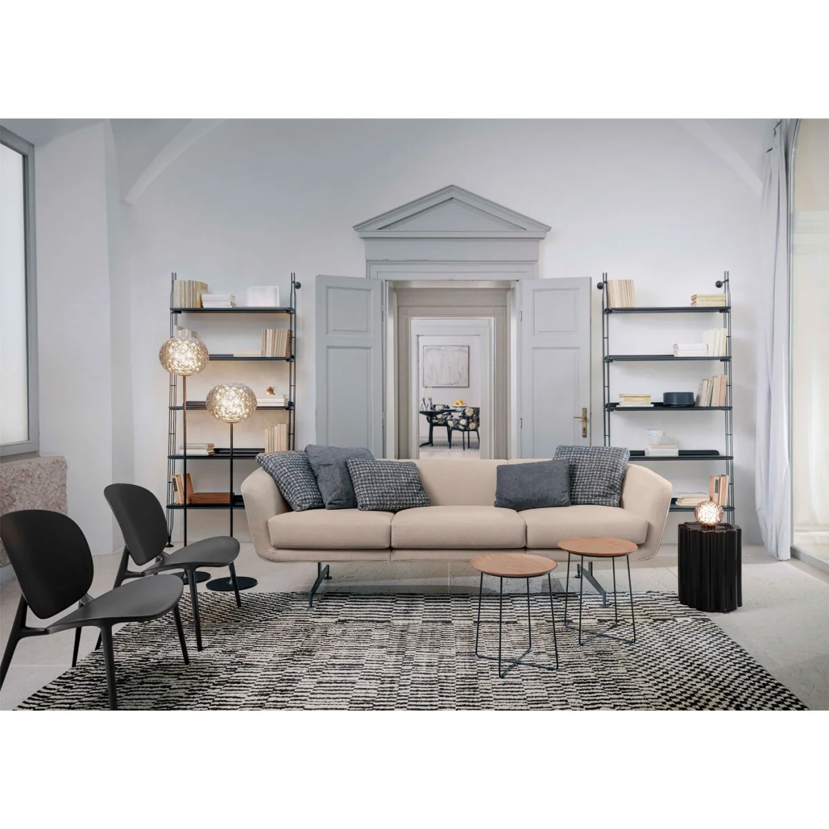 Kartell Adam Wood Bookshelf 6 Shelves 2 Cupboards Dark Wood – image 4