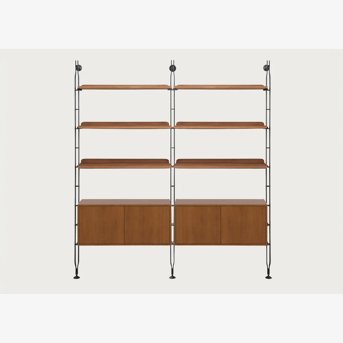 Kartell Adam Wood Bookshelf 6 Shelves 2 Cupboards Dark Wood – image 1