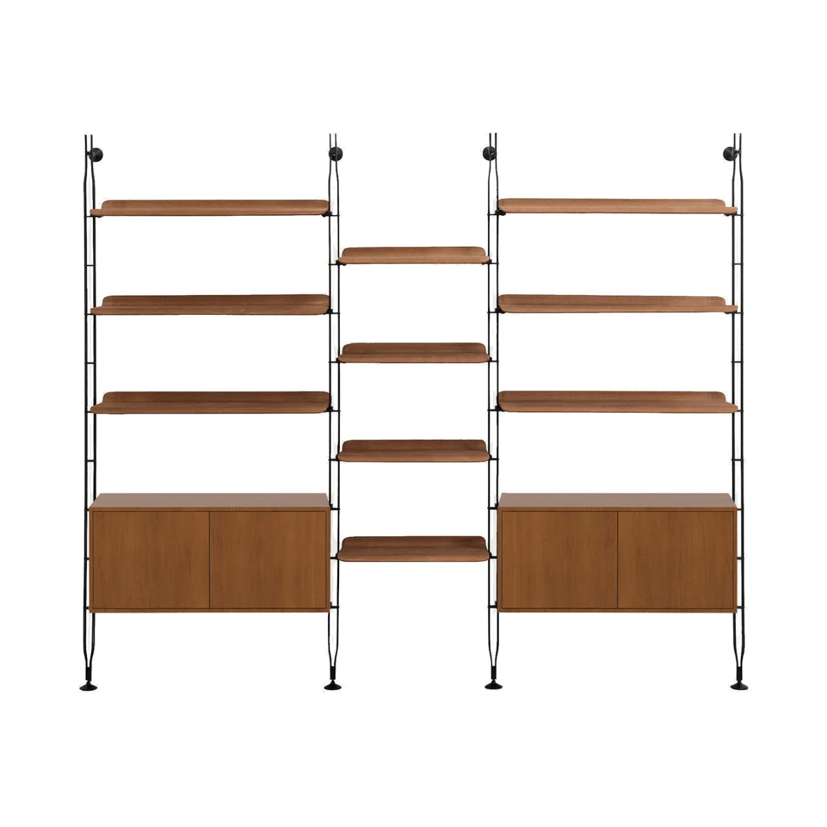 Kartell Adam Wood Bookshelf 6+4 Shelves 2 Cupboards Dark Wood – image 1