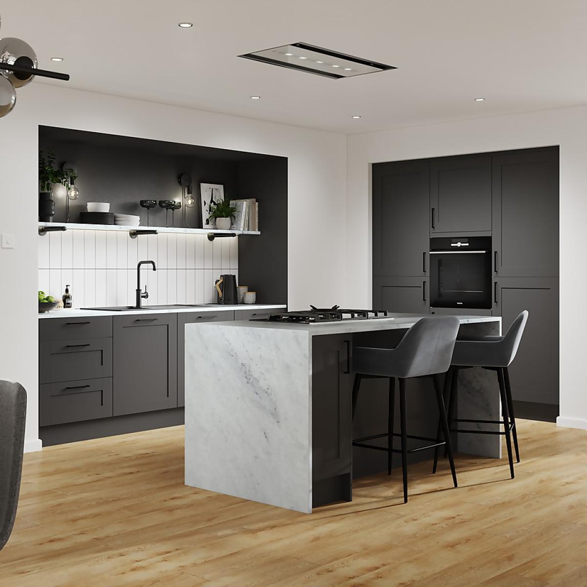 Classic Shaker Kitchen Cabinet Door and Drawer Front (W)497mm - Dark Grey – image 2