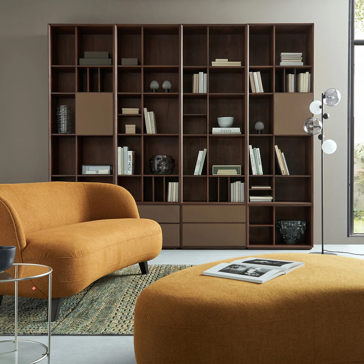 Mikube Low Open Cabinet with Walnut Veneer – image 3