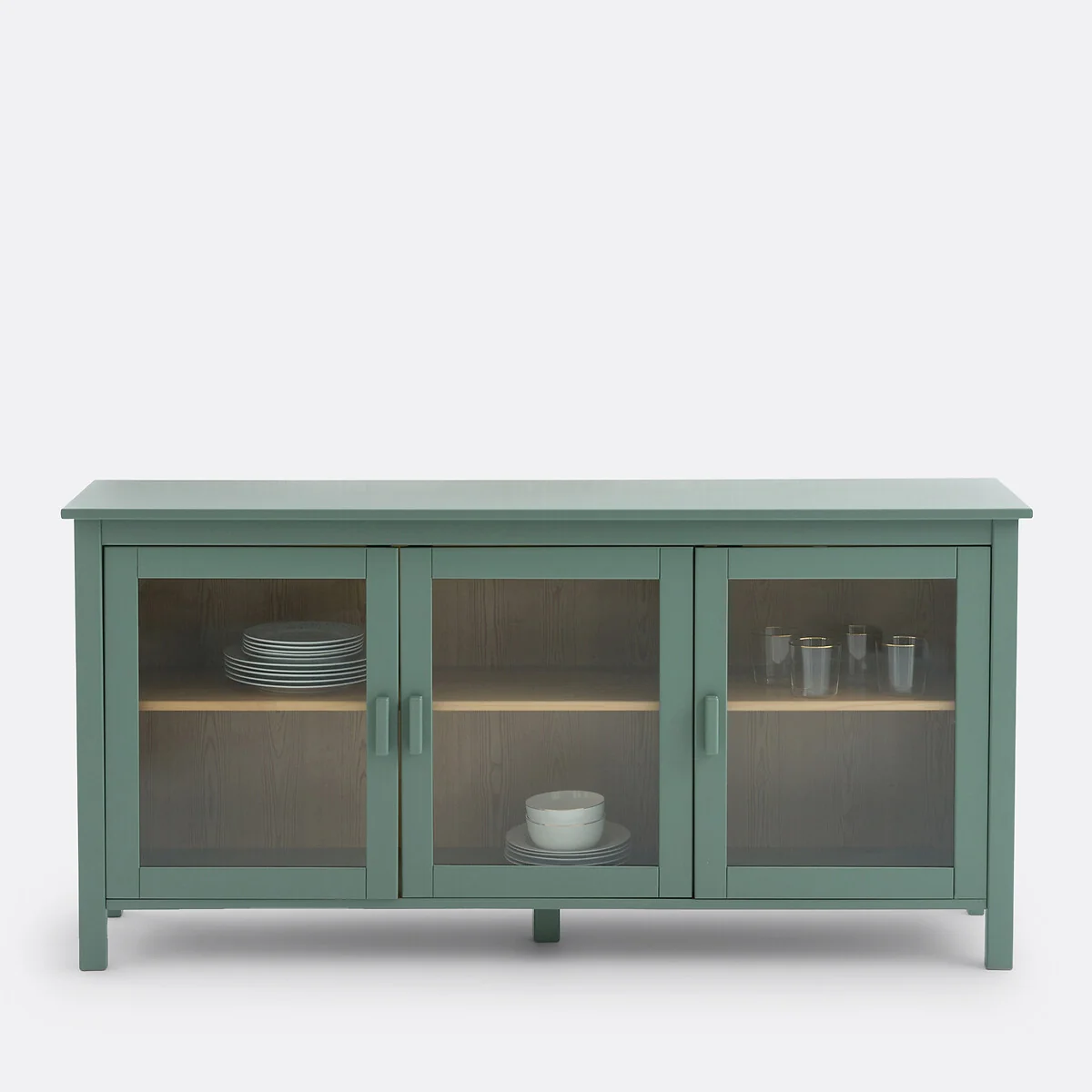 Alvina Low 3-Door Cabinet in Pine and MDF, Length 160cm – image 3