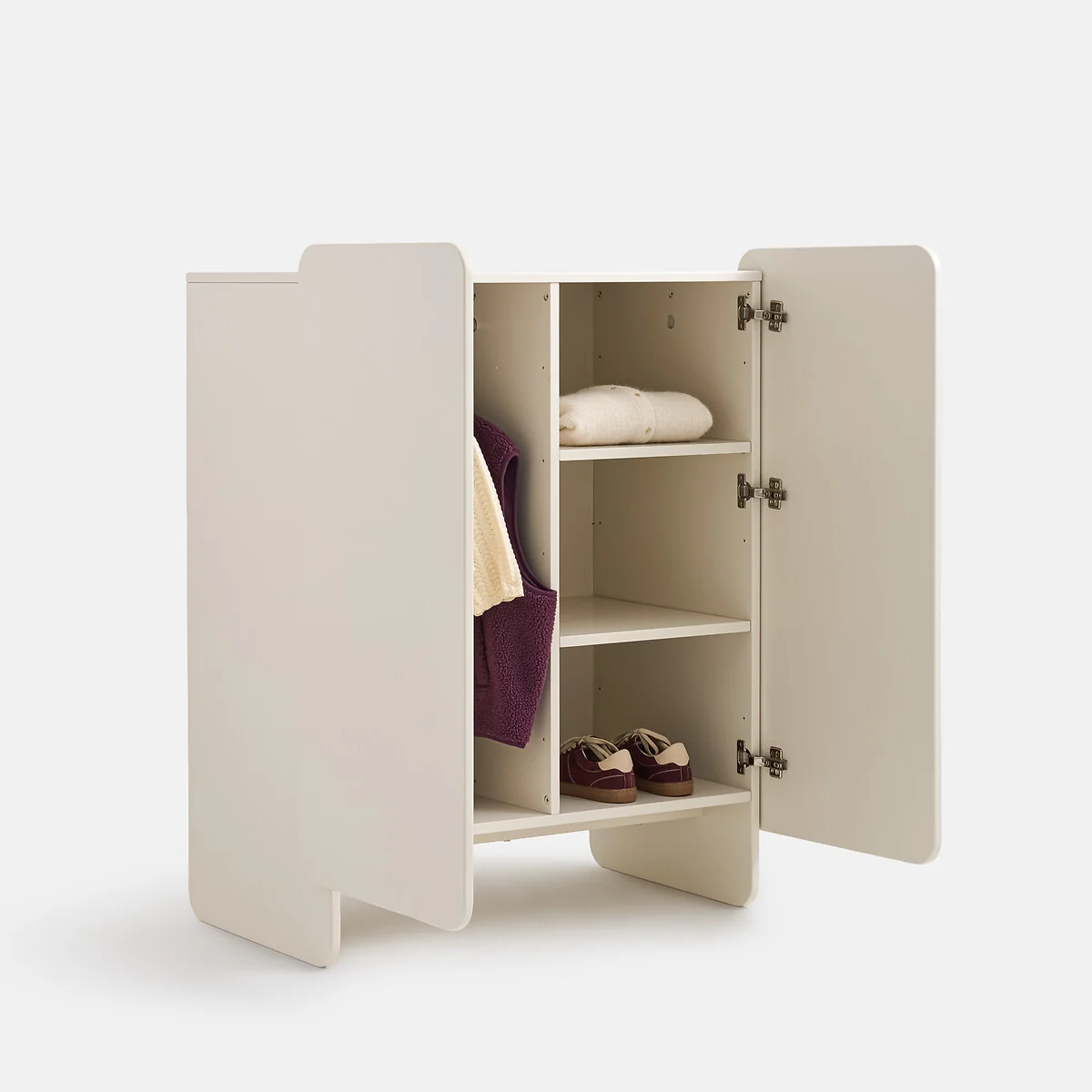 Cesco 2-Door Low Cupboard with Hanging Rail and Shelves – image 4