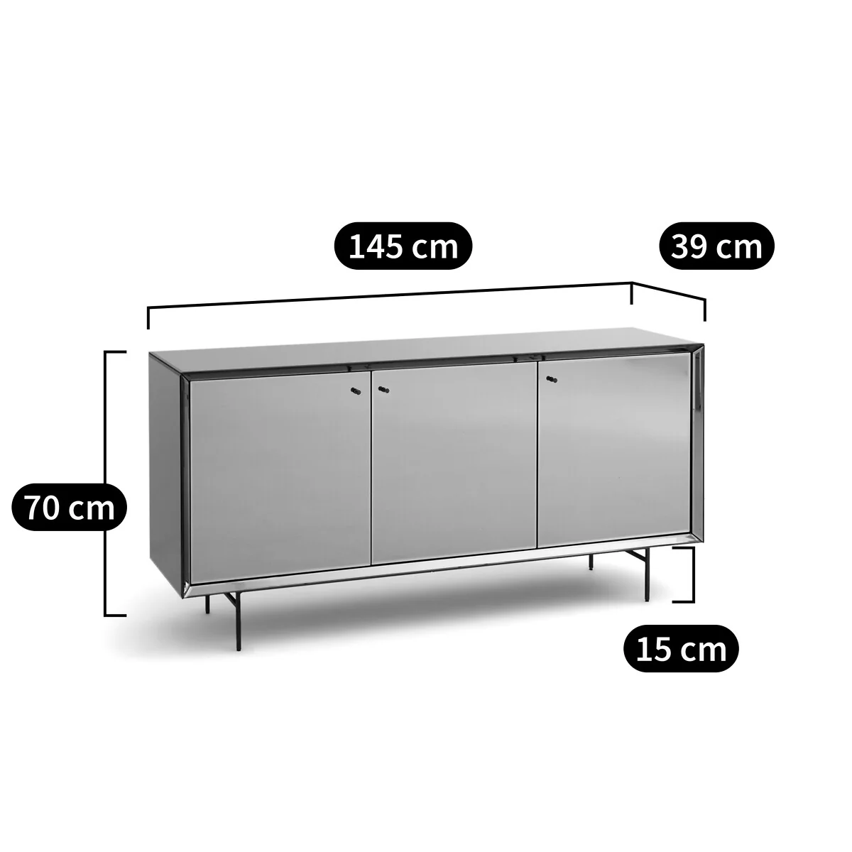 Khonsou Mirrored Sideboard Cabinet – image 8