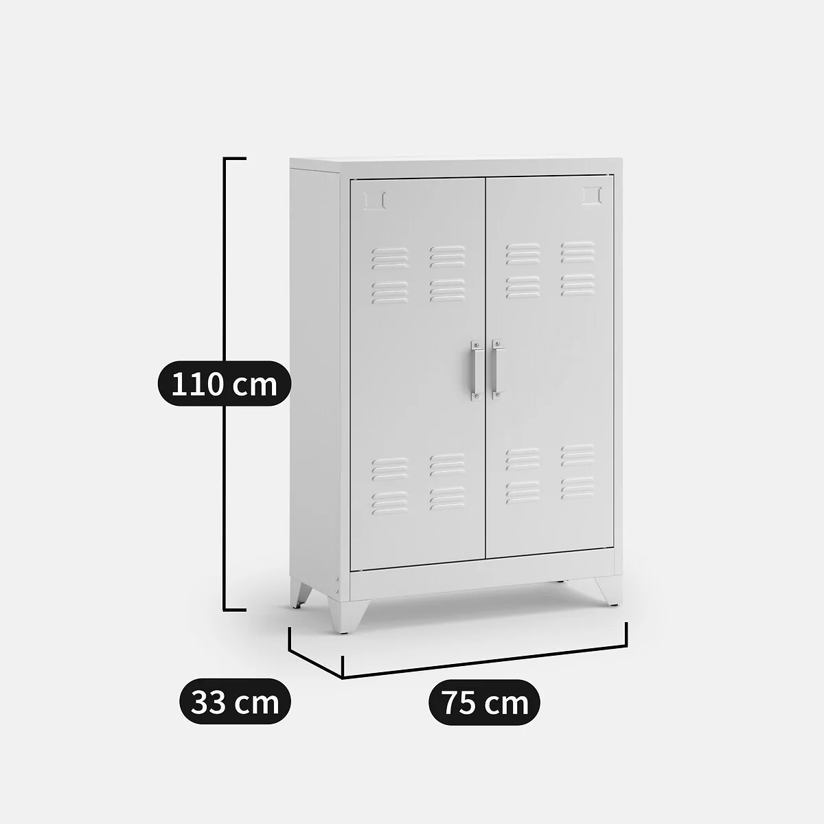 Hiba Low Cabinet with 2 Doors in Steel – image 8