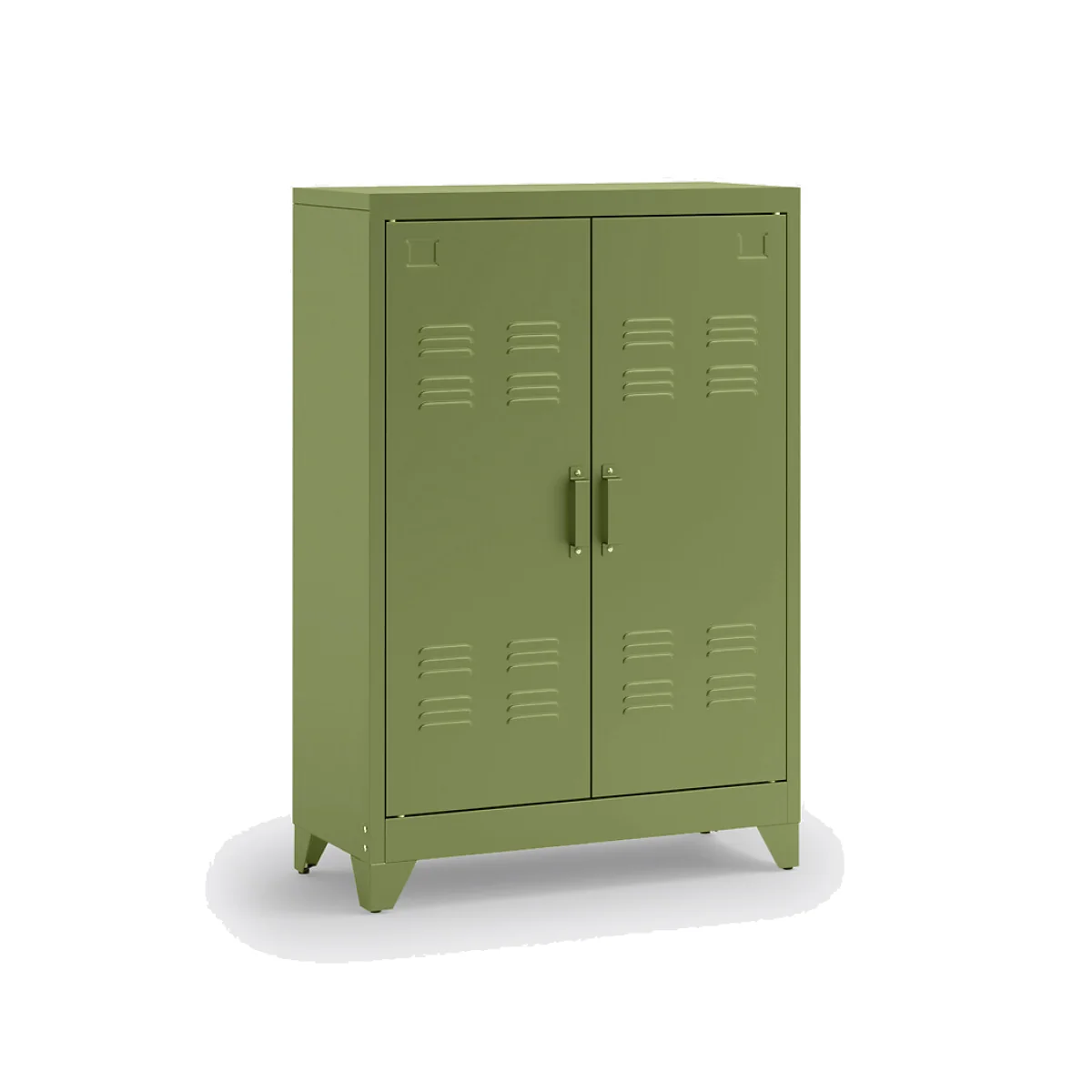 Hiba Low Cabinet with 2 Doors in Steel – image 1