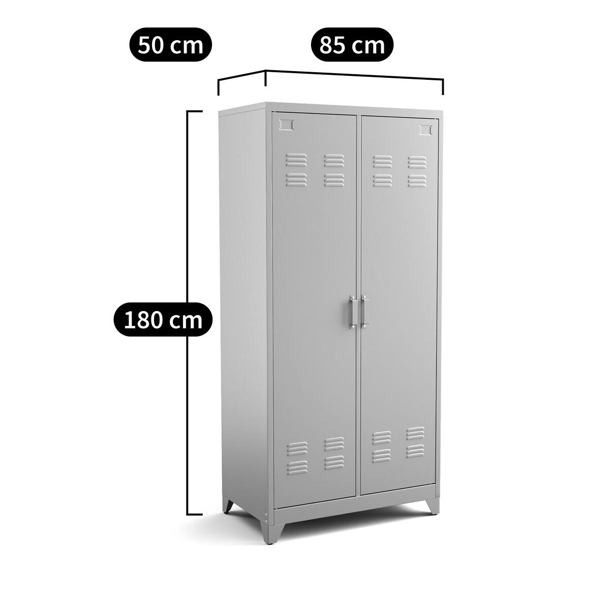 Hiba Industrial 2-Door Metal Storage Cabinet with Adjustable Shelves – image 8
